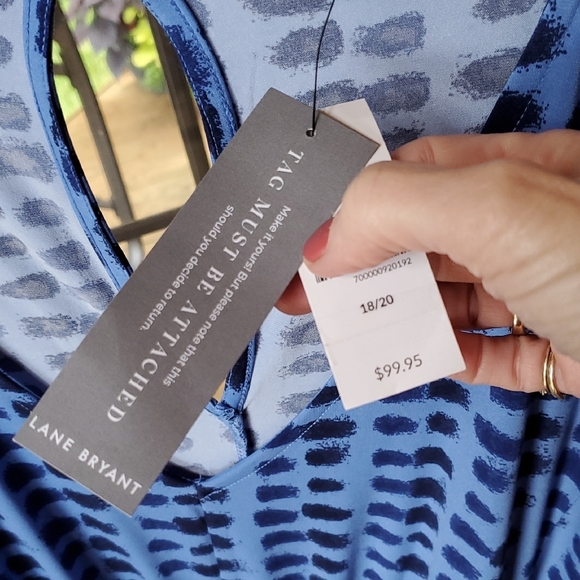 Lane Bryant Perfect Kimino Sleeve V-Neck Jersey Patterned Sz. 18/20 Jumpsuit NWT - Picture 3 of 16